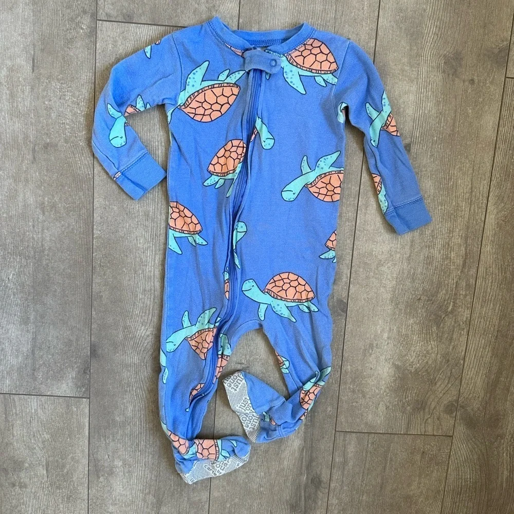 Carter’s Turtle Zip Pajamas Sleep and Play Footies 12 Months Baby Boy